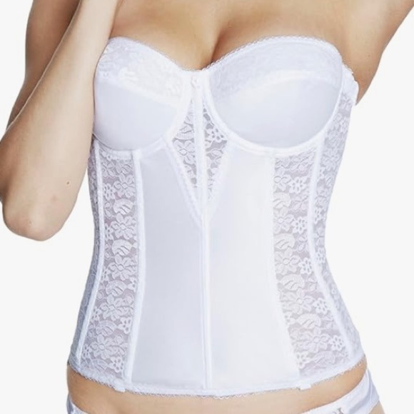 Dominique White Lace Strapless Bra/Corset  with Underwire - Picture 9 of 10
